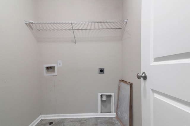 laundry area featuring hookup for an electric dryer and washer hookup