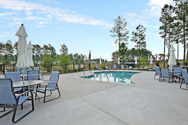 view of pool featuring a patio area