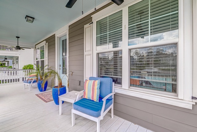 deck featuring ceiling fan