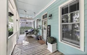 deck with covered porch