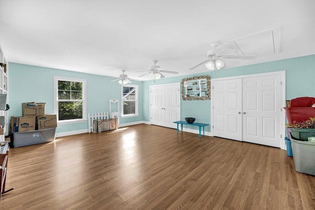 living room with wood-type flooring