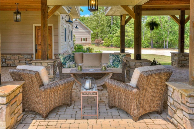 view of patio / terrace featuring an outdoor living space