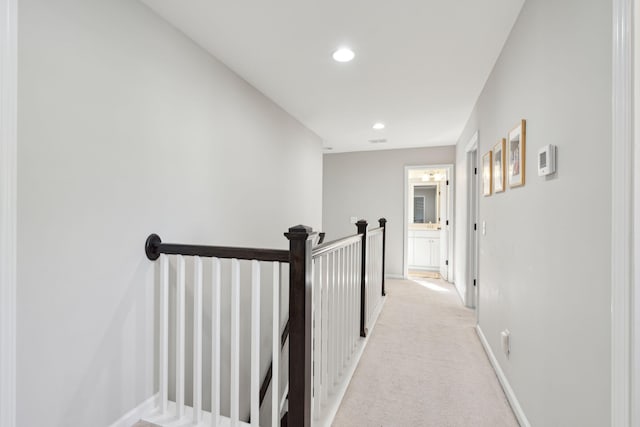 1606 Stovall Ct, Johns Island, SC 29455 - corridor with baseboards, recessed lighting, an upstairs landing, and light colored carpet