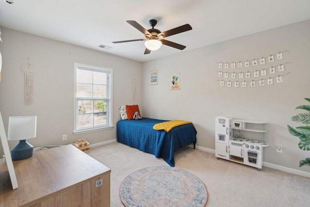 1606 Stovall Ct, Johns Island, SC 29455 - carpeted bedroom with visible vents, a ceiling fan, and baseboards