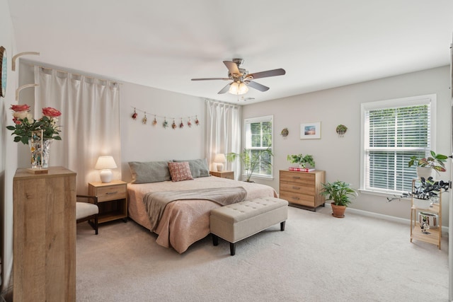 1606 Stovall Ct, Johns Island, SC 29455 - bedroom featuring light colored carpet, ceiling fan, and baseboards