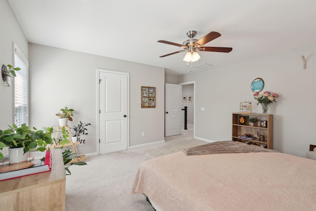1606 Stovall Ct, Johns Island, SC 29455 - bedroom with ceiling fan, baseboards, and light colored carpet