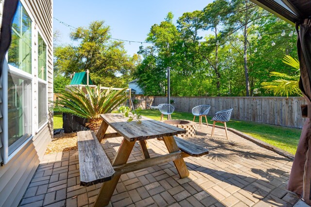 1606 Stovall Ct, Johns Island, SC 29455 - view of patio / terrace featuring outdoor dining space and a fenced backyard