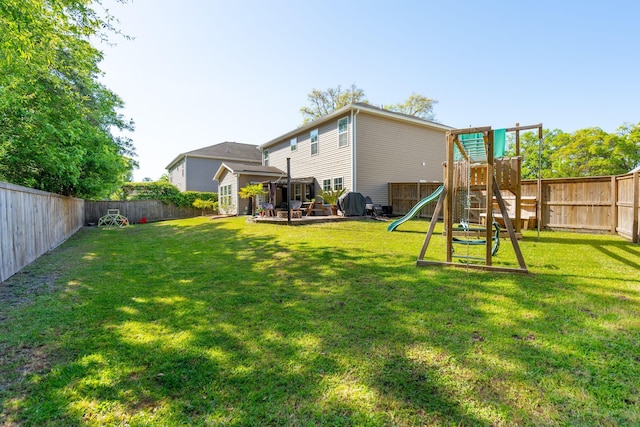 1606 Stovall Ct, Johns Island, SC 29455 - view of yard with a fenced backyard and a playground