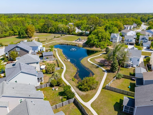 1606 Stovall Ct, Johns Island, SC 29455 - bird's eye view with a water view, a residential view, and a wooded view