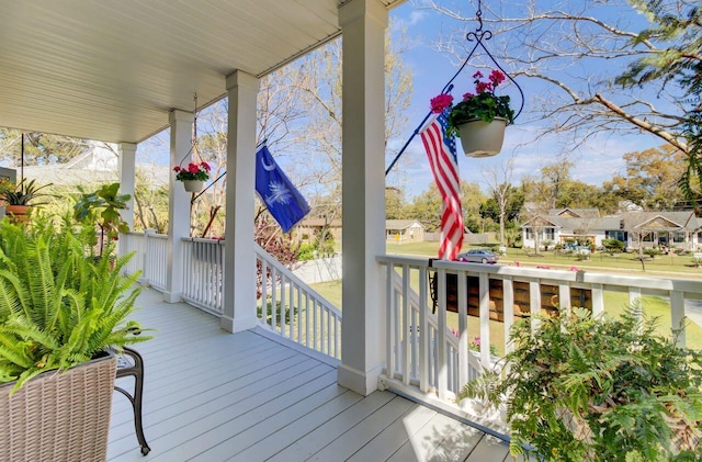 deck with a porch