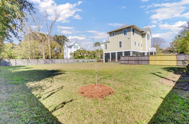 view of yard featuring fence
