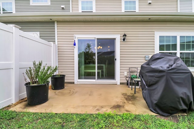 view of patio / terrace with a grill