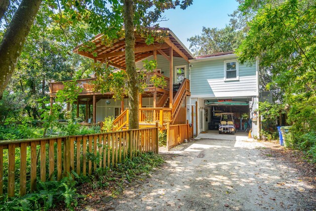 view of front of home featuring a deck