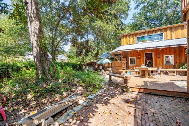 view of yard featuring a deck