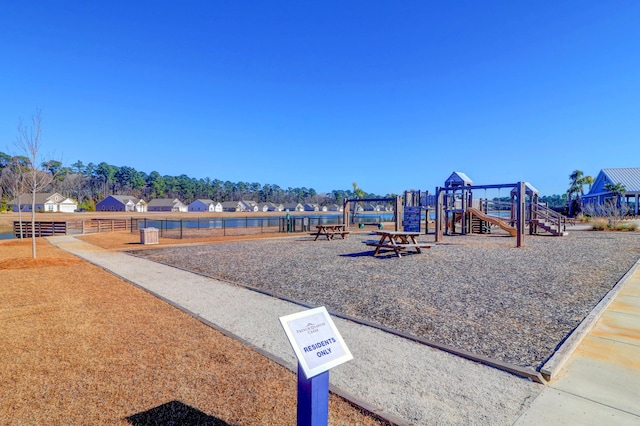 communal playground with fence