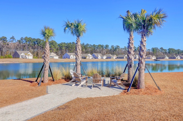 property view of water featuring a residential view