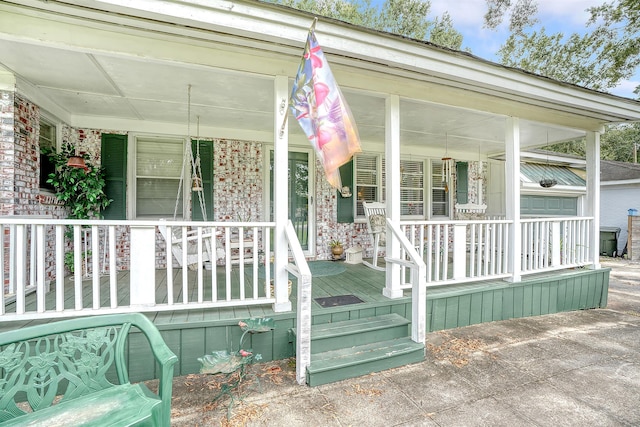 exterior space with covered porch