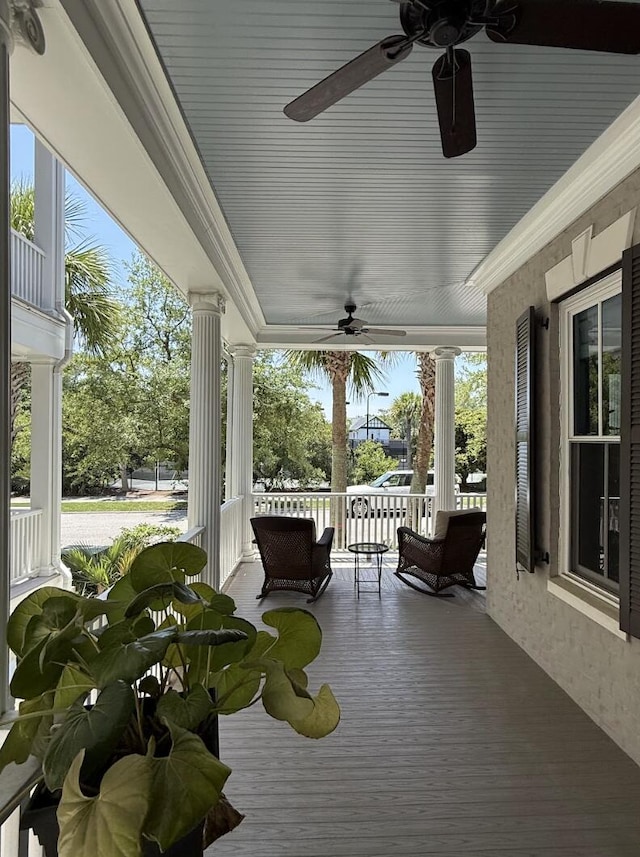205 Delahow St, Daniel Island, SC 29492 - porch featuring a ceiling fan