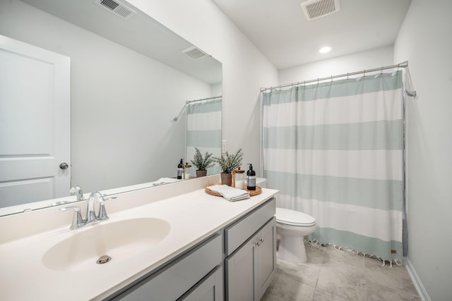 705 Squire Pope Rd, Summerville, SC 29486 - bathroom with toilet, vanity, and curtained shower