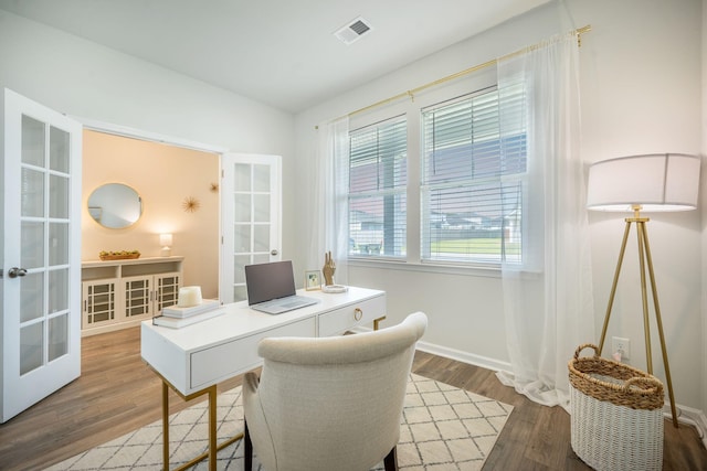 705 Squire Pope Rd, Summerville, SC 29486 - home office featuring french doors, wood finished floors, and baseboards