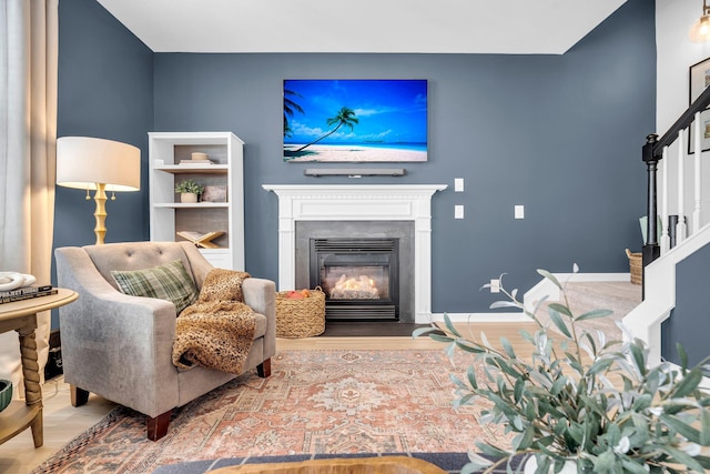 living room featuring wood-type flooring