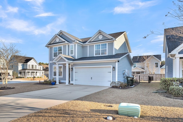 view of front of property featuring a garage