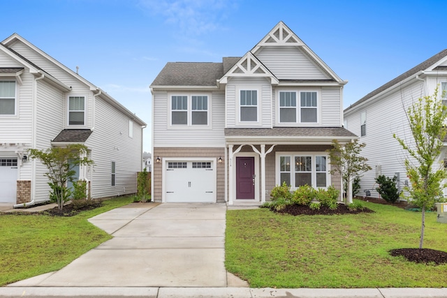 514 Purple Finch Rd, Summerville, SC 29486 - view of front of home featuring a garage, concrete driveway, a front yard, and a shingled roof