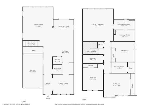 514 Purple Finch Rd, Summerville, SC 29486 - property floor plan