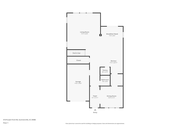 514 Purple Finch Rd, Summerville, SC 29486 - home floor plan