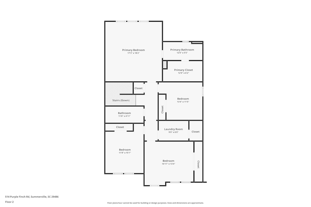 514 Purple Finch Rd, Summerville, SC 29486 - home floor plan