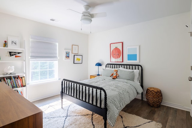 1825 Crossbill Trl, Hanahan, SC 29410 - bedroom featuring wood finished floors, baseboards, and ceiling fan