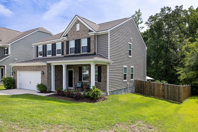 1825 Crossbill Trl, Hanahan, SC 29410 - view of front of house with a porch, driveway, brick siding, and an attached garage