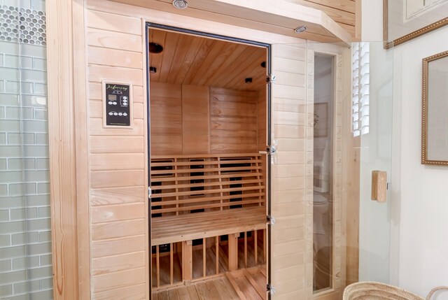 view of sauna