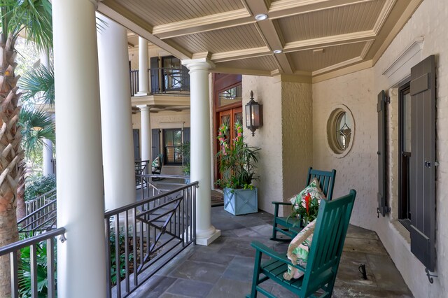 view of patio / terrace with a balcony