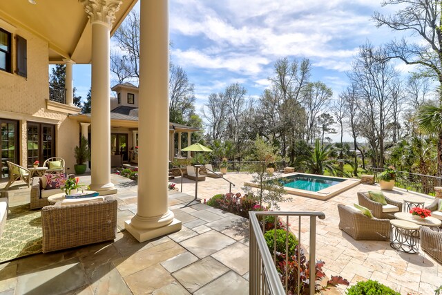 view of patio / terrace with an outdoor hangout area