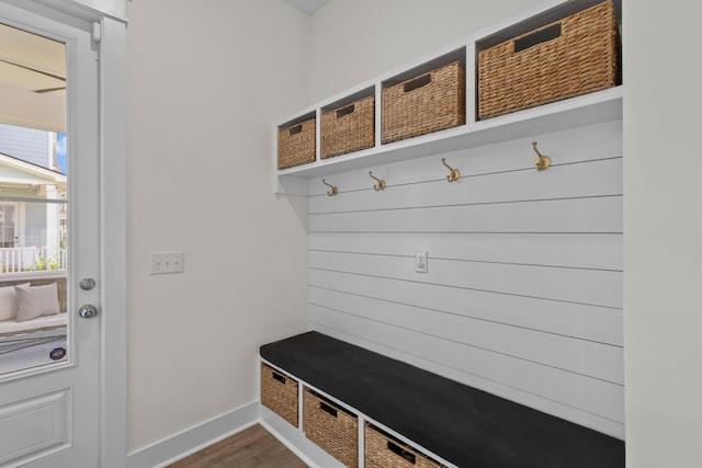 1828 Agate Bay Dr, Mount Pleasant, SC 29466 - mudroom with dark wood-style floors and baseboards