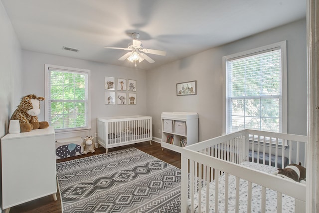 2916 Shadow Ln, North Charleston, SC 29406 - bedroom with wood finished floors, baseboards, and a ceiling fan
