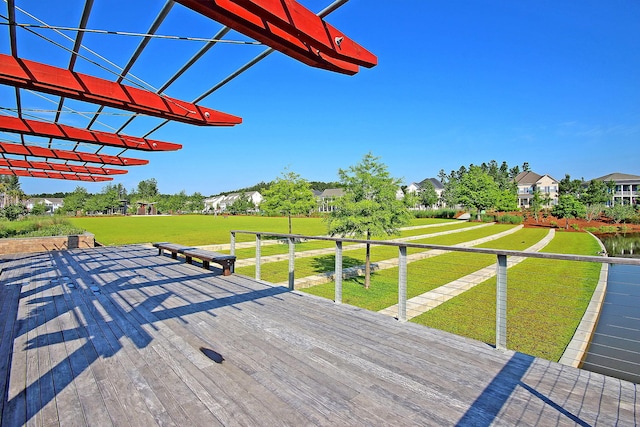 deck featuring a yard