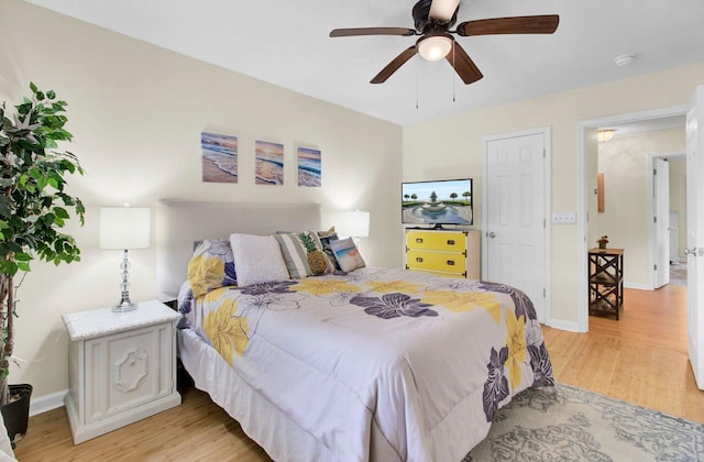 104 Lancaster Ct, Goose Creek, SC 29445 - bedroom featuring light wood finished floors and ceiling fan