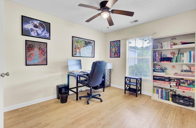 104 Lancaster Ct, Goose Creek, SC 29445 - office area featuring wood finished floors and ceiling fan