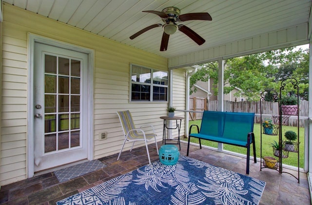 104 Lancaster Ct, Goose Creek, SC 29445 - sunroom / solarium featuring ceiling fan