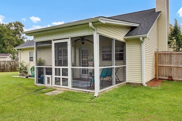 104 Lancaster Ct, Goose Creek, SC 29445 - view of side of property featuring a sunroom, a chimney, and roof with shingles
