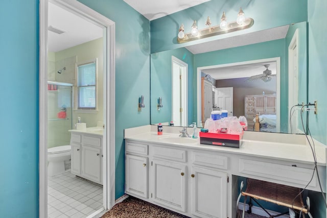 4 Garth Dr, Charleston, SC 29414 - ensuite bathroom with vanity, a shower, tile patterned floors, and toilet