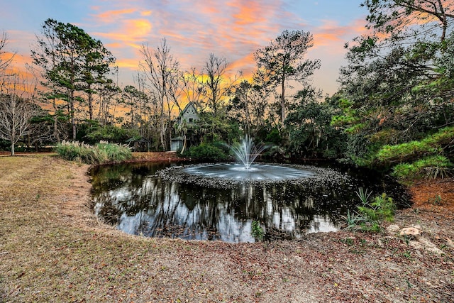 view of community featuring a water view