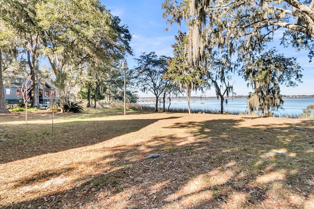 view of yard featuring a water view