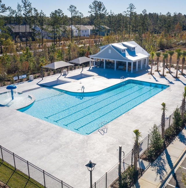 view of pool featuring a patio