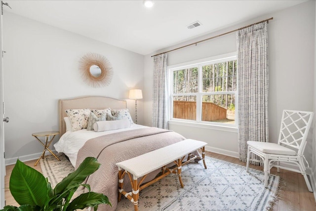 bedroom featuring light hardwood / wood-style flooring