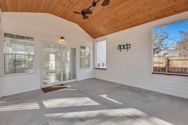 view of patio with ceiling fan