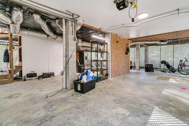 view of unfinished basement