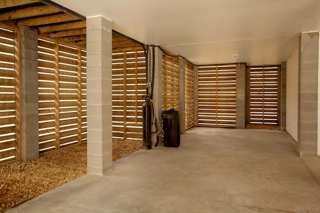 wine room featuring concrete floors